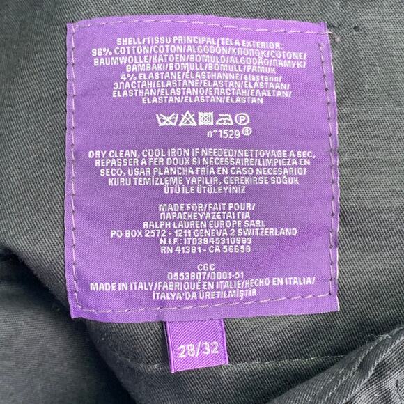 RALPH LAUREN Size 28 Navy Cotton Blend Slim Straight Zip Fly Dress Pants - Picture 5 of 6